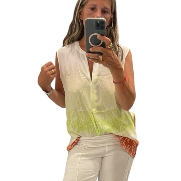 CHAUS New York Sleeveless Front Zipper Blouse Top.Size L - Picture 3 of 13